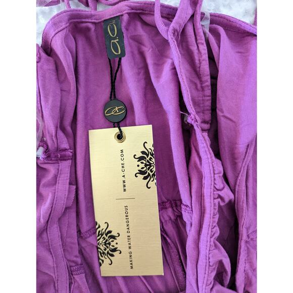 A. Che Swim Ruffled Tie Romper Cover Up Size S - Picture 5 of 6